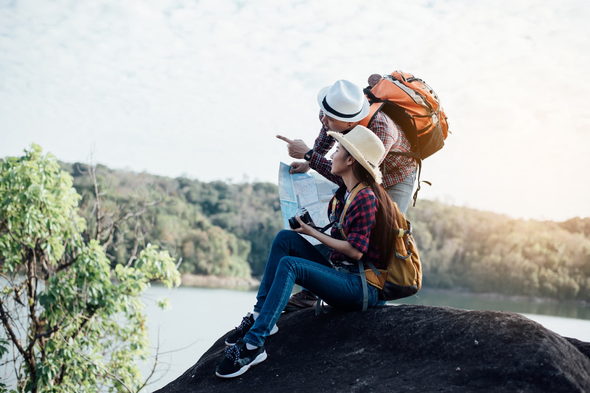 tourist enjoying vacation